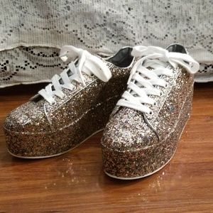 ⭐NEW, Steve Madden Glitter Platform Sneakers